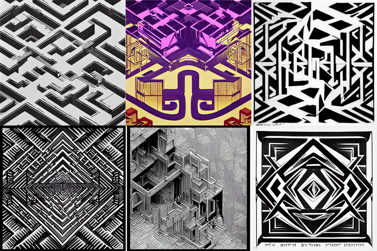 Prompt: Synthwave art by M.C. Escher