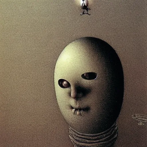 Image similar to humpty dumpty by Beksinski