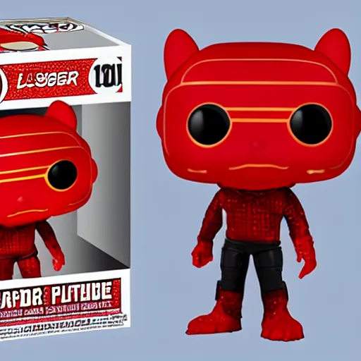 Image similar to red laser grid as a funko pop