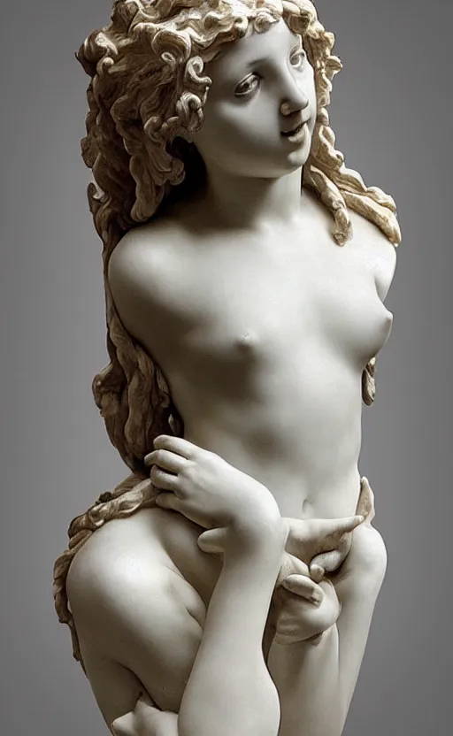 Image similar to “ a extremely detailed young girl figure stunning sculpture by bernini in 1 9 th century ”