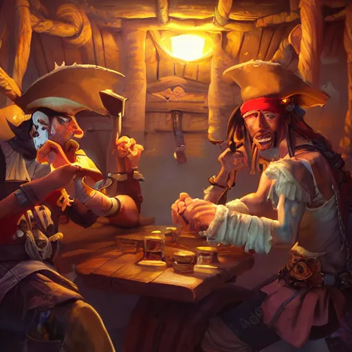 Image similar to Pirates in a tavern, cgsociety, fantasy art, 2d game art, concept art , ambient occlusion, bokeh, behance hd , concept art by Jesper Ejsing, by RHADS, Makoto Shinkai ,Cyril Rolando, face of characters by artgem