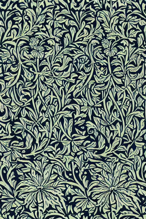 Image similar to pattern by william morris, illustration