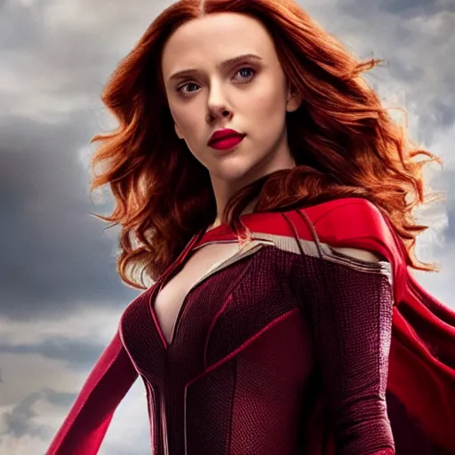 Image similar to scarlett johanneson as the scarlet witch mcu