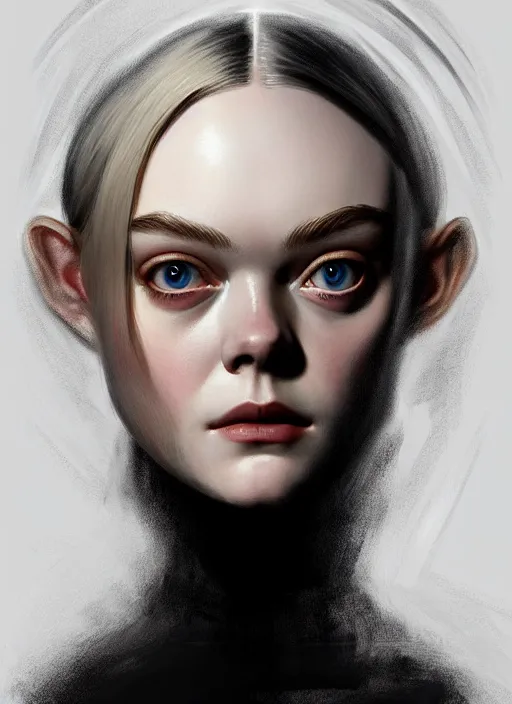 Prompt: symmetry!! portrait of elle fanning in prey, horror, fashion, dark!! intricate, elegant, highly detailed, digital painting, artstation, concept art, smooth, sharp focus, illustration, art by artgerm and frank frazetta and peter paul rubens