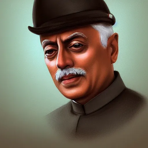 Image similar to jawahar lal nehru, digital painting, ultradetailed, artstation, ultradetailed, pinterest,