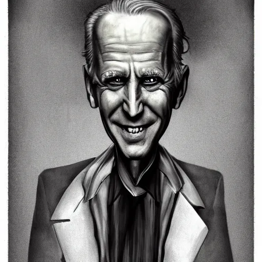 Image similar to michael karcz grunge drawing of joe biden. , in the style of corpse bride, loony toons style, horror themed, detailed, elegant, intricate, trending on artstation, 4k