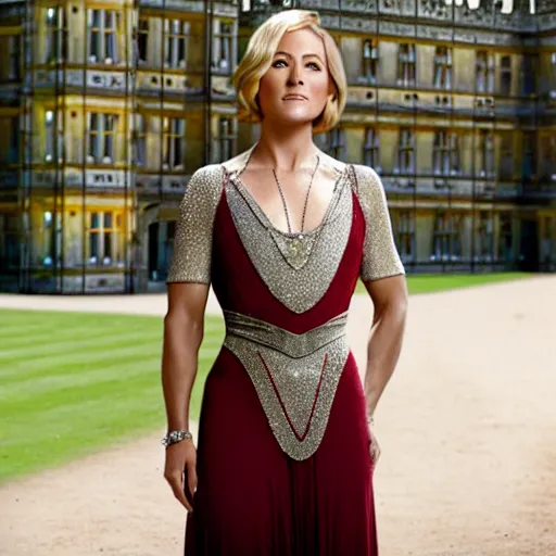 Image similar to Helene Fischer in downton Abbey, movie still, 8k, HD