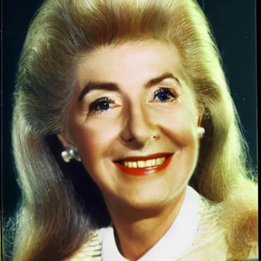 Prompt: photo of a person who looks like a mixture between donna douglas and margaret hamilton