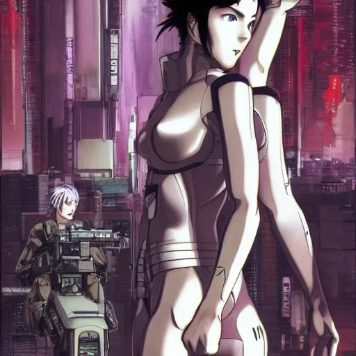 Image similar to ghost in the shell concept art by shirow masamune, anime, manga