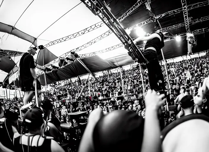 Image similar to photo still of a funeral ceremony on stage at vans warped tour, 8 k, 8 5 mm f 1. 8, studio lighting, rim light, right side key light