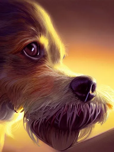 Prompt: a dog trying to bite a ball too big for his mouth. intricate, elegant, highly detailed, digital painting, artstation, concept art, sharp focus, illustration, by justin gerard and artgerm, 8 k