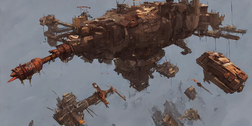 Prompt: a floating flying machine, by ian mcque