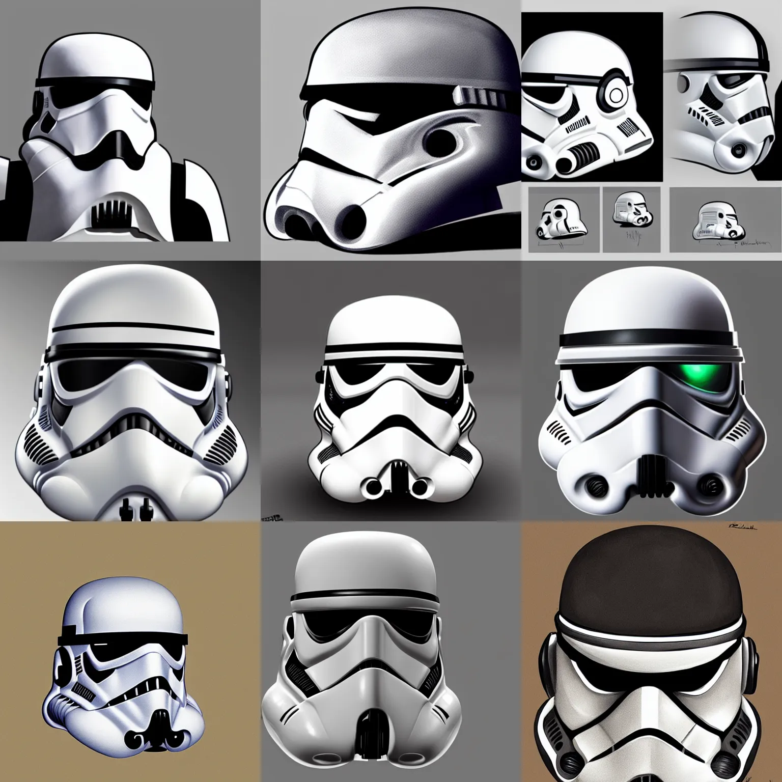 Prompt: Storm Trooper helmet concept art by Pascal Blanché