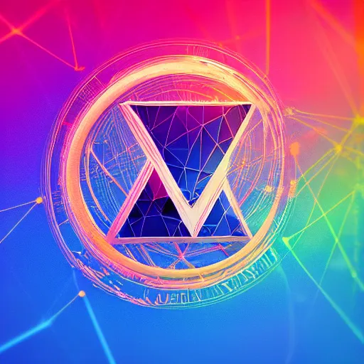 Image similar to Etherium logo from many colors, hyper detailed, retrowave synth, digital art