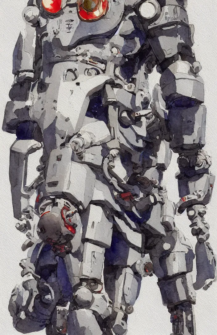 Image similar to male, full body, modern space suit, very stylized character design, large shoulders, short torso, long thin legs, tiny feet, science fiction, hyperdetailed, technical suit, space marine, watercolor digital painting, by mike mignola, by alex maleev, jean giraud, painted by leyendecker