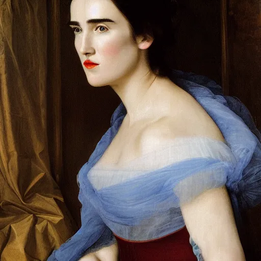 Image similar to jennifer connelly painted by ingres, david, photography