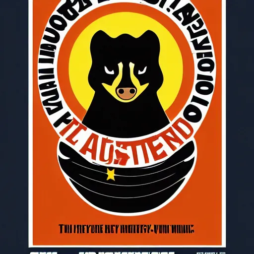 Image similar to a political poster for a honey badger, graphic design,