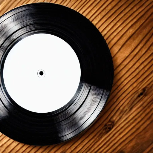 Prompt: a photograph of a black framed vinyl record