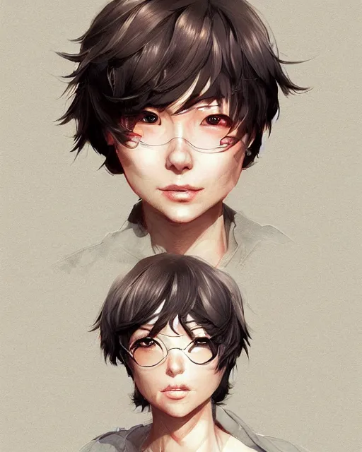 Image similar to hideo kojima, portrait shinkai makoto studio ghibli studio key hideaki anno sakimichan stanley artgerm lau rossdraws james jean marc simonetti elegant highly detailed digital painting artstation pixiv