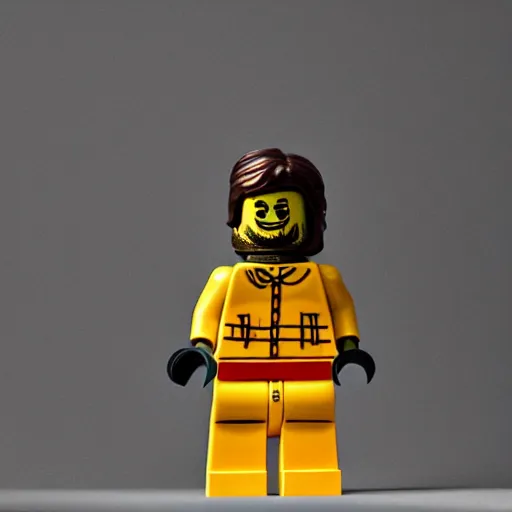 Prompt: a lego figurine photographed by annie leibovitz,
