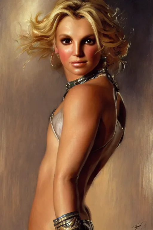 Prompt: detailed portrait of a beautiful britney spears, painting by gaston bussiere, craig mullins, j. c. leyendecker