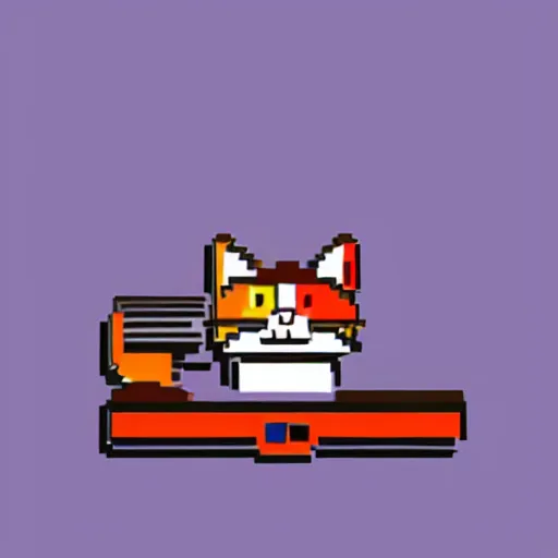 Image similar to low resolution render of a cat, retro graphics, playstation 1