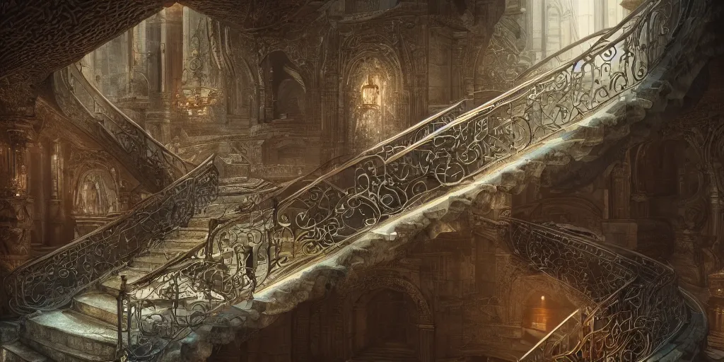 Prompt: unrealistic stairs , realistic 4k octane beautifully detailed render, 4k post-processing, highly detailed, intricate complexity, epic composition, magical atmosphere, cinematic lighting, masterpiece, ultra hd