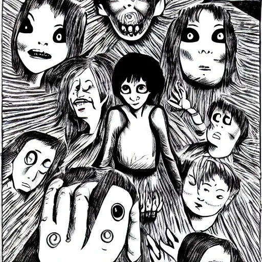 Prompt: in the style of Junji Ito