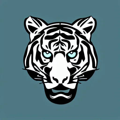 Image similar to tiger logo, cartoon, sleek, elegant, two tone