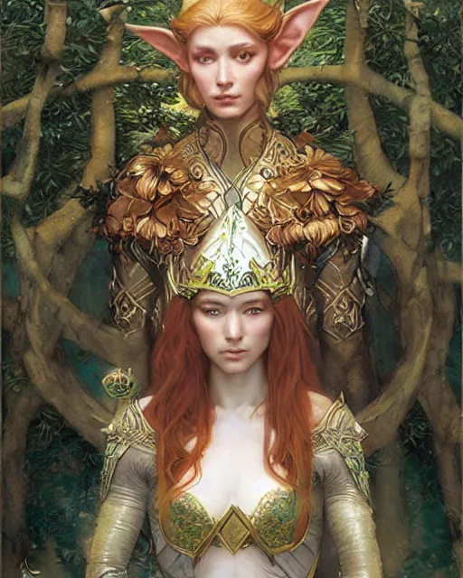 Image similar to a beautiful elf queen by Edgar Maxence and Ross Tran and Michael Whelan