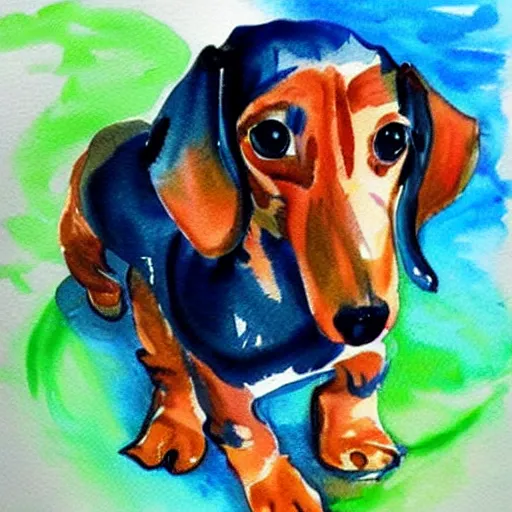 Image similar to cute dachshund watercolor