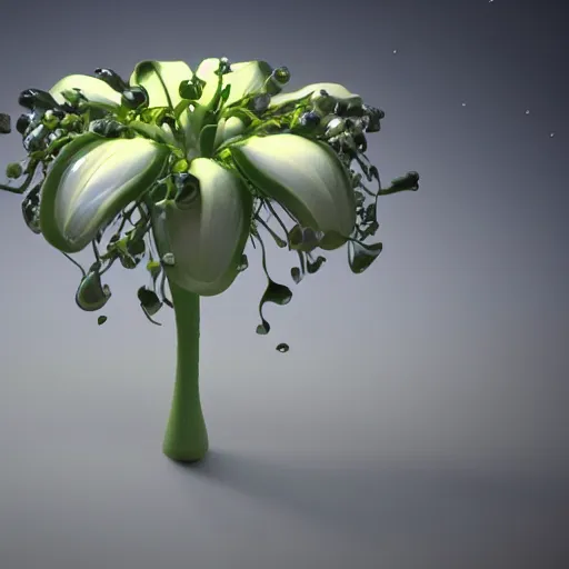 Image similar to a beautiful unique flower from another planet, high octane render, detailed, texture, great lighting ivory star