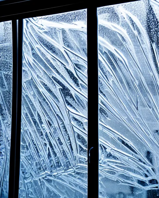 Image similar to tatra t 3 tram czech republic, side view, ice patterns on windows, winter, frost, around the city, evening, snow