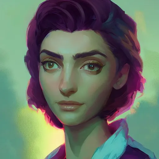 Image similar to portrait of a beautiful short haired woman, maya ali mage, gloomhaven, dynamic lighting, gaudy colors, octane render aesthetic, matte painting concept art, official fanart behance hd artstation by jesper ejsing, by rhads and makoto shinkai and lois van baarle and ilya kuvshinov and rossdraws