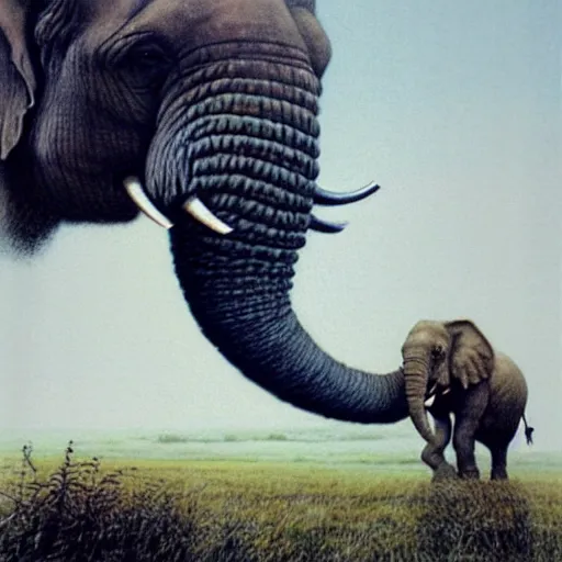 Image similar to a giant elephant machine, 8 k, ultra _ realistic, art by alan lee