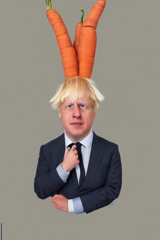 Prompt: portrait of boris johnson as a carrot