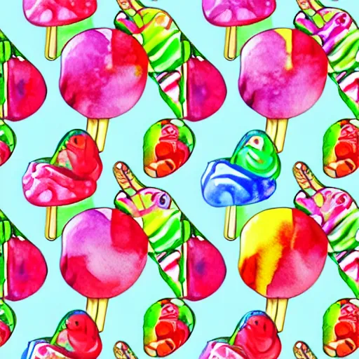 Image similar to repeating pattern seamless. watercolor. candy lollipop.