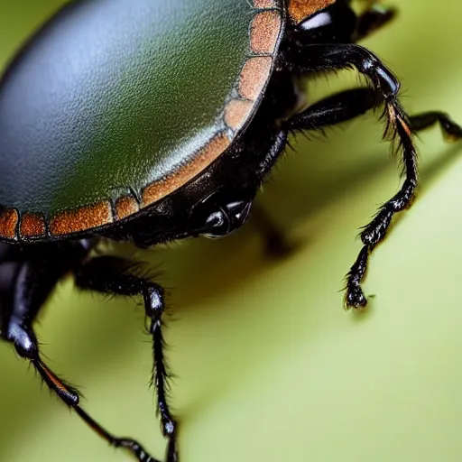 Image similar to beetle with gigantic realistic human eyes on its head