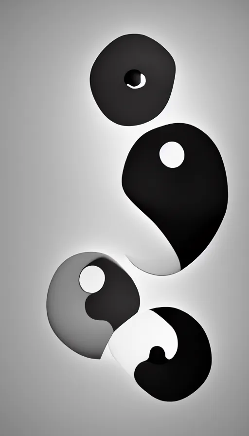 Image similar to Abstract representation of ying Yang concept, with Vray