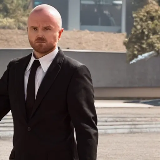 Image similar to aaron paul as agent 47 in hitman