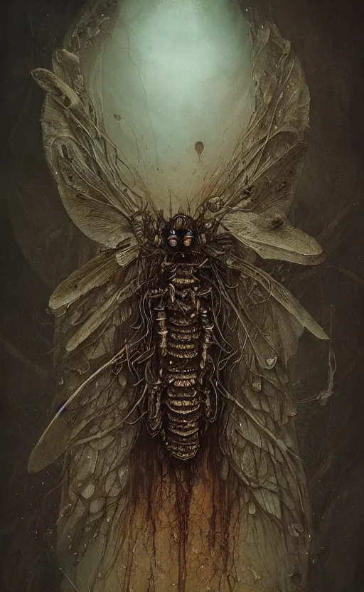 Prompt: death's head moth,highly detailed,cinematic,8k,by Stanley Artgermm,Tom Bagshaw,Greg Rutkowski,Carne Griffiths, Ayami Kojima, Beksinski, Giger,trending on DeviantArt,hyper detailed,horror, full of colour