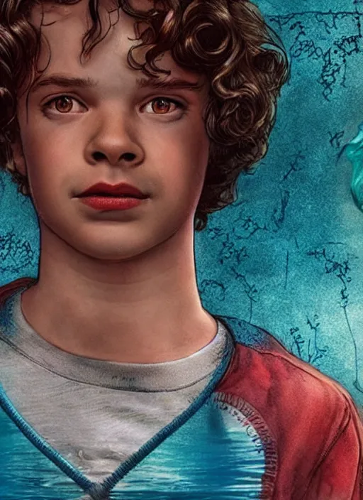 Image similar to Eddie from Stranger Things as a mermaid