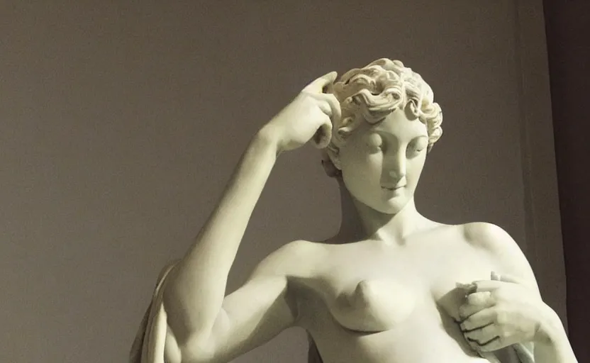 Image similar to “ statue of a women by michelangelo ”