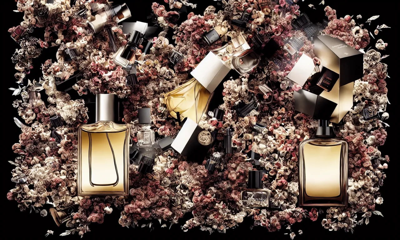 Image similar to fragrance advertising campaign by michael bay, detailed, intricate, high contrast