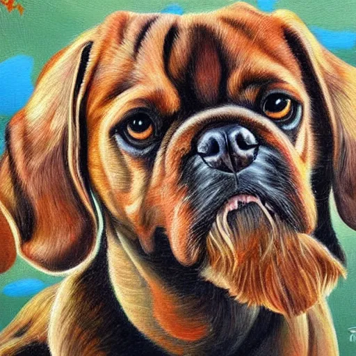 Image similar to ultra detailed painting of a dog