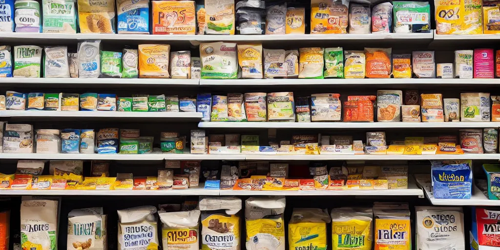 Image similar to Shelves lined with Pet-foods, texture, view from front