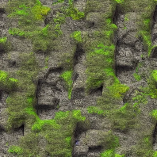 Image similar to 8 k cliffside texture, pbr, seamless, material, slightly mossy