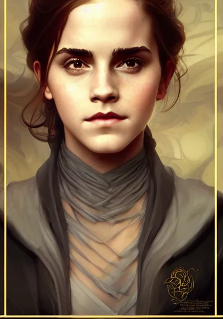 Image similar to emma watson hermione, intricate, elegant, highly detailed, digital painting, artstation, concept art, smooth, sharp focus, illustration, art by artgerm and greg rutkowski and alphonse mucha and william - adolphe bouguereau