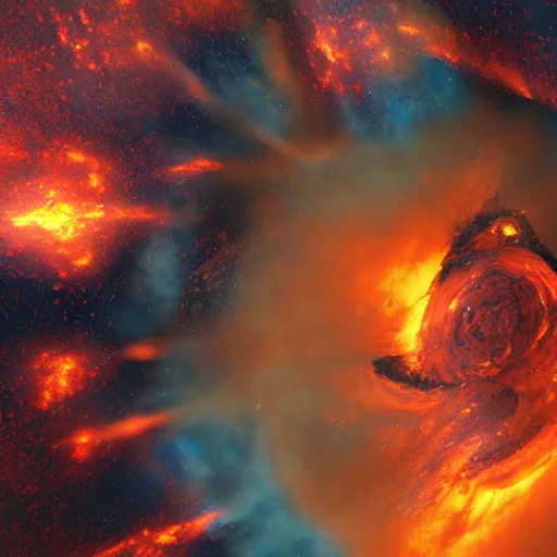 Image similar to galactic maelstrom, fire, realistic, vray