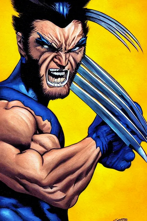 Image similar to Wolverine from the X-Men painting by Ruprecht von Kaufmann